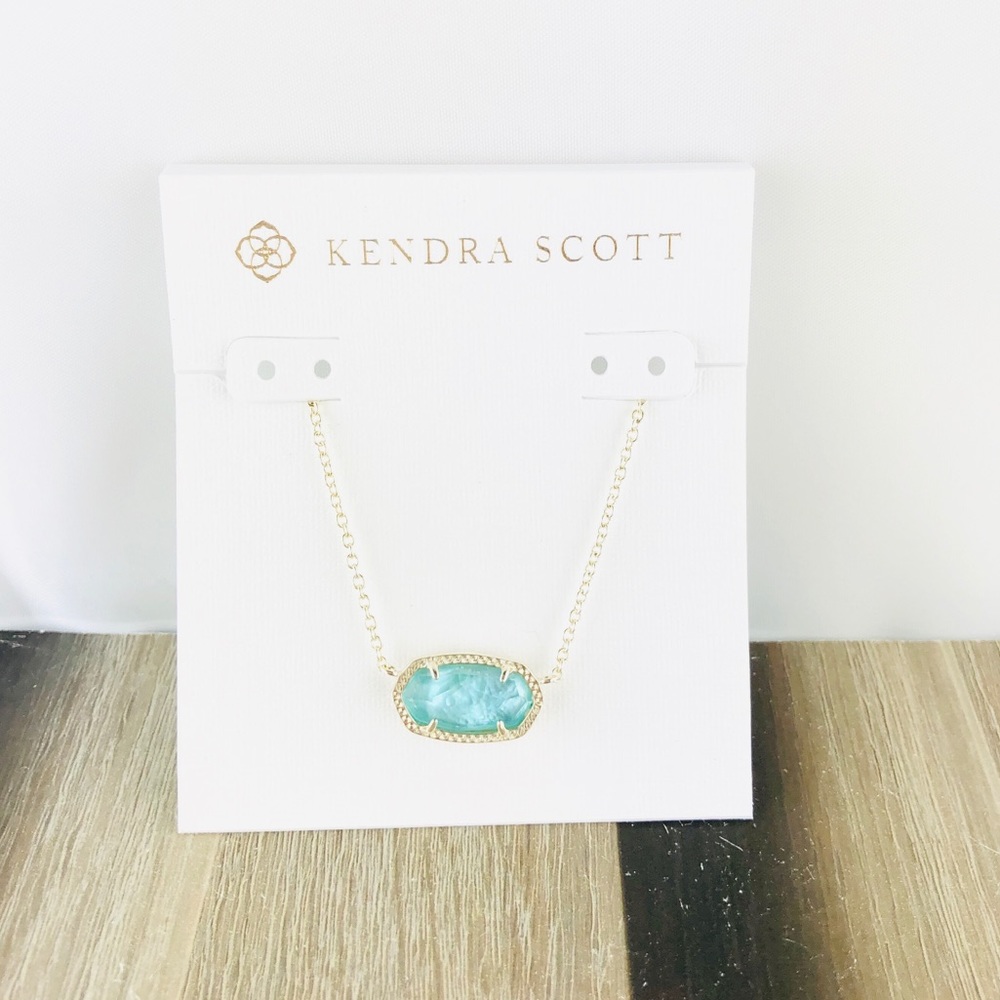Kendra Scott Elisa Aqua illusion gold necklace